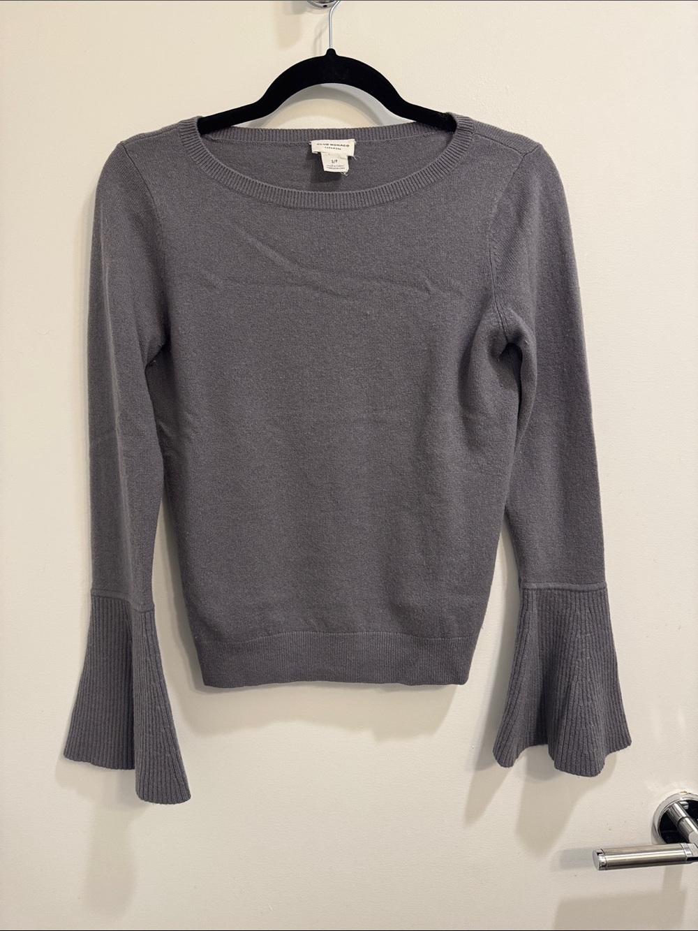 Club Monaco Cashmere Purple Bell-Sleeve Sweater